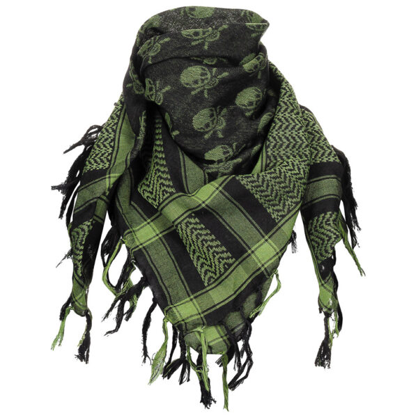 Halstuch, "Shemagh", oliv-schwarz mit Totenkopf