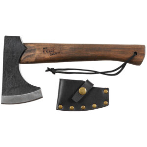 Axt "Viking" mit Holzstiel und Lederscheide