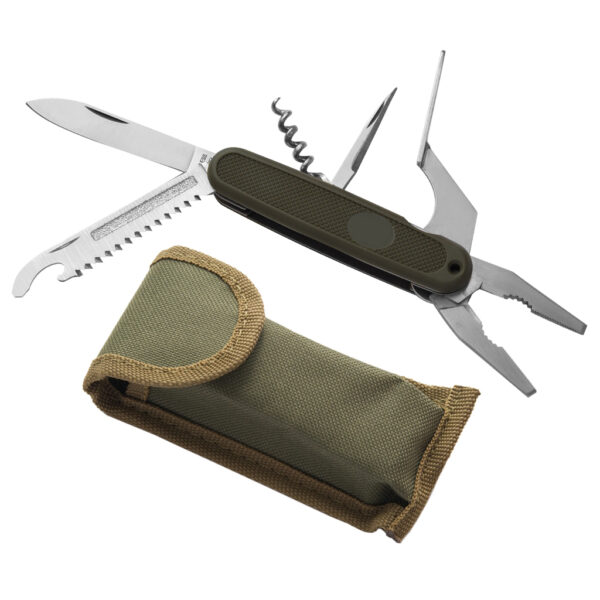 Taschenmesser mit Tasche, BW Offizier oliv neu – Bild 3