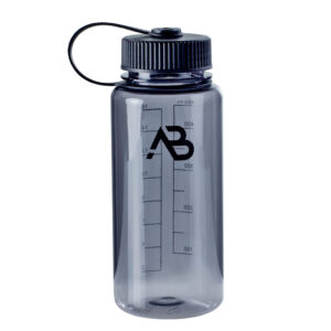Flasche Weithals, 0,5 Liter grau/transparent