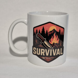 Tasse "Survival" Wabe - weiß