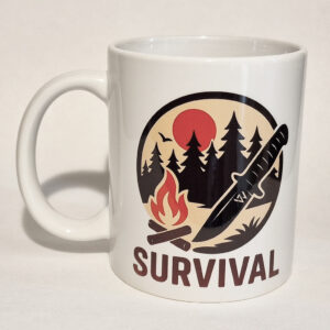 Tasse "Survival" Kreis - weiß
