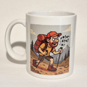 Tasse "Fluchen beim Wandern" - weiß
